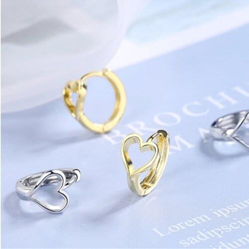 Cxwind Fashion Love Hollow Hearts Women Hoop Earrings for Girl Daily Accessories Earring Jewelry Valentines Day Gift