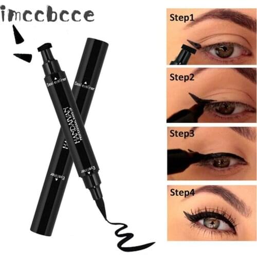 Double Seal Stamp Eyeliner Pen Liquid Head Seal Eye Liner Pencil Waterproof Long Lasting Eye Makeup Black Eyeliner Beauty TSLM1