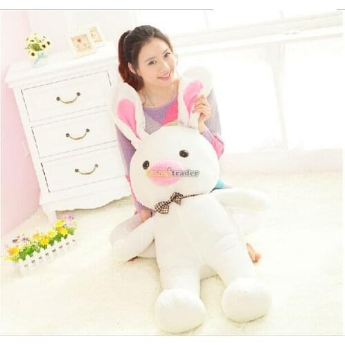 Fancytrader 150cm Lovely Plush Soft Jumbo Pig Rabbit Toy White Beautiful Giant Christmas Gift Pigs Animal Decoration Toys