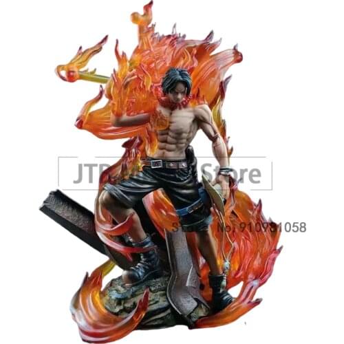 One Piece Anime Figure Action GK Portgas D Ace Statue 35cm ABS Model Desktop Collection Oversize Toys For Children Figma Doll
