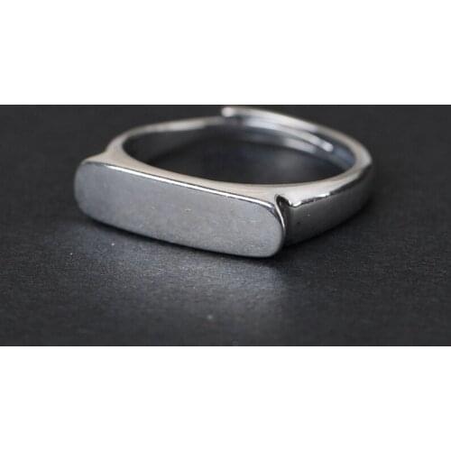 FNJ 925 Silver Rings Simple Adjustable Size 100% Original Real S925 Solid Silver Ring for Women Men Jewelry Fine