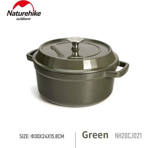 Naturehike Outdoor Picnic 3.8L Enamel Pot Anti-Scalding Camping Stew Pot With Anti-Slip Silicone Handle Clip and Cap