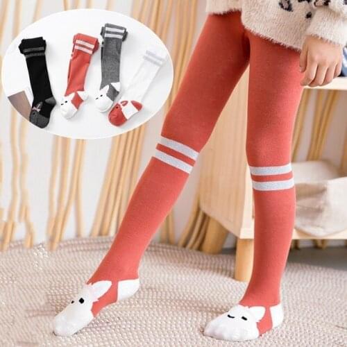 Tights for girls Spring autumn girls cute cartoon cotton knit kids girls stockings Korean new childrens pantyhose