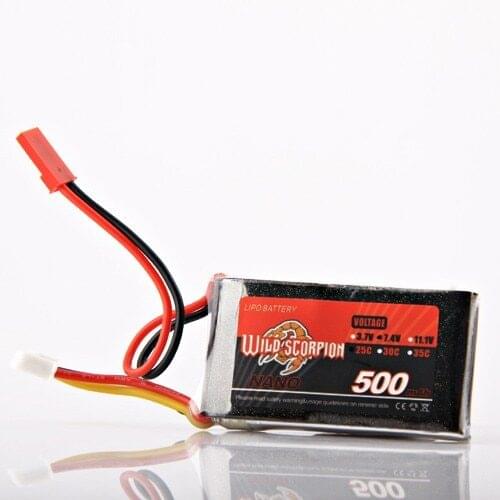 1pcs Wild Scorpion 7.4V 500MAH 25C 2s High Power lipo battery For RC Quadcopter Drone Helicopter Car Airplane