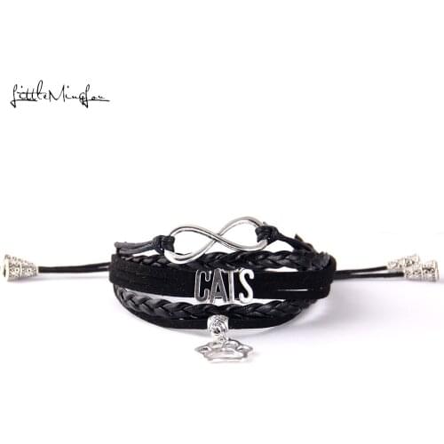 Little MingLou Infinity Cats bracelet pet paw charm adjustable Strap tassel men bracelets & bangles for women jewelry