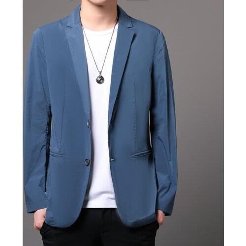 2021 Mens New Autumn Long Sleeve Double Button blazer Youth Slim Fit Trendy Handsome Leisure blazers