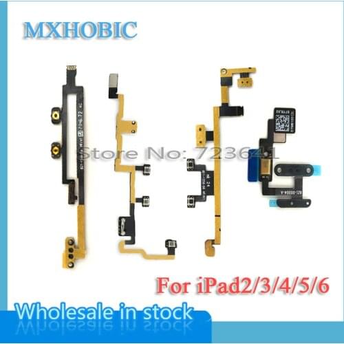 MXHOBIC 10pcs/lot Power on/off switch button volume control flex cable for iPad 2 3 4 5 air 6 air2 replacement parts
