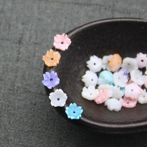 Natural Freshwater Shell Flower 6mm Dyed Bauhinia Bowl Flower Jewelry Making DIY Necklace Earrings Hairpin Jewelry Accessories