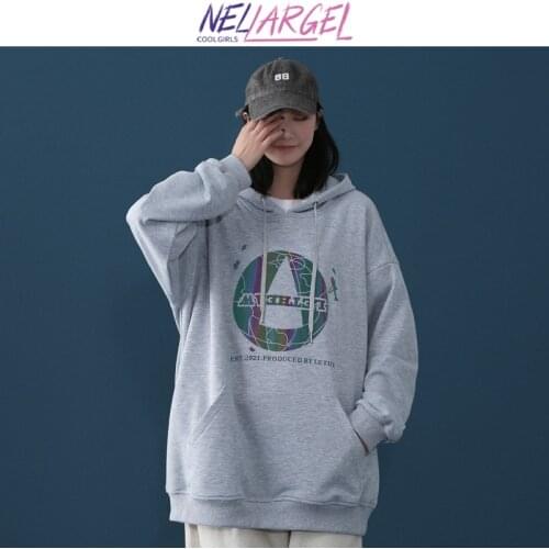 NELLARGEL Women Y2k Japanese Streetwear Vintage Hoodies 2021 Female Baggy Harajuku Hip Hop Sweatshirts Girl Winter Kpop Hoodie