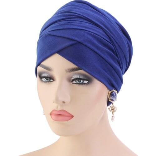 New Women cotton Headscarf Hats Long Head Scarf Headcover Turban soild Warp Hair African Headwrap Lady Hair Accessories