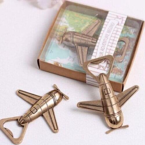 2 styles airplane bottle opener plane shaped beer bottle opener wedding favor gift giveaways for guest
