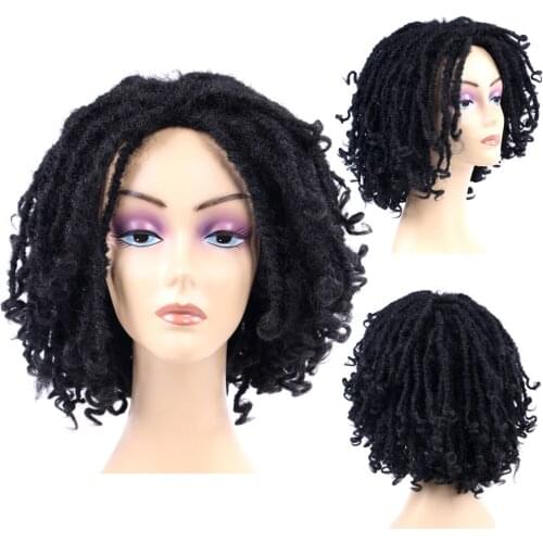 Synthetic Dreadlock Crochet Twist Hair Wigs Heat Resistant Fiber Short Curly Crochet Soul Locs Braids Wigs For Black Women