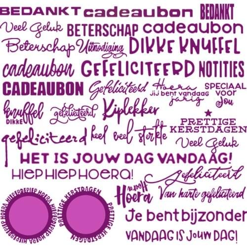 Common Dutch Phrases Words Letters Metal Cutting Dies New 2019 for DIY Scrapbooking Embossing Decorative Crafts Cards Making