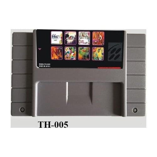 TH005 16 bit Big Gray Game Card For USA Game Player 8 In 1 NTSC Version