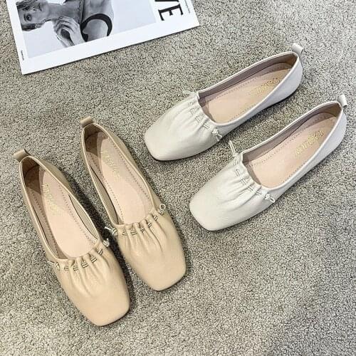 Plus Size 35-40 Fashion Classics Solid Flats Women Casual Square Toe Flat Loafers Designer New Party Dress Soft Brand Shoes