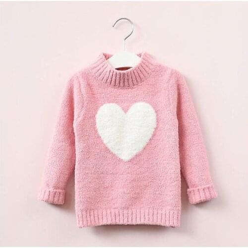 New arrived winter Children sweater Girl heart clothes kids baby Knitted coat wholesales 3-8year students