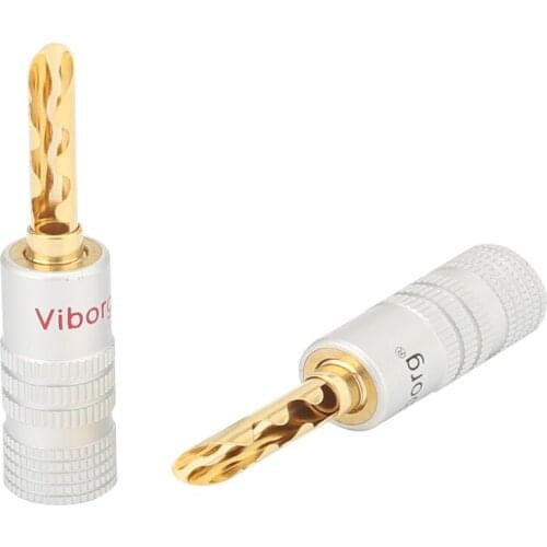 High Quality 8PCS Viborg Speaker Banana plug connectors 4mm Banana Plug Connectors Adapter with heatshrink