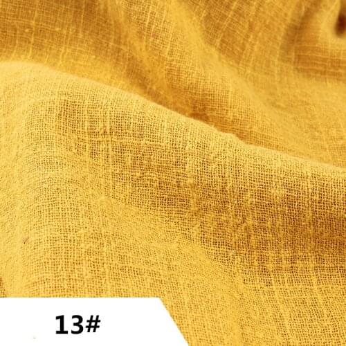 13# Baby Fabric For Patchwork Natural Fabric Dyed Slub Creped Linen Cotton Fabrics 50X135Cm Summer Skirt Tissus Dress Cloth