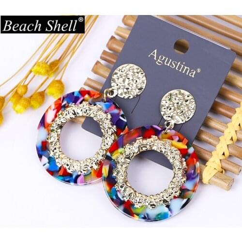 2020 Acetate earrings bohemian resin drop acrylic fashion jewelry statement geometric women korean dangle trendy summer gold cc