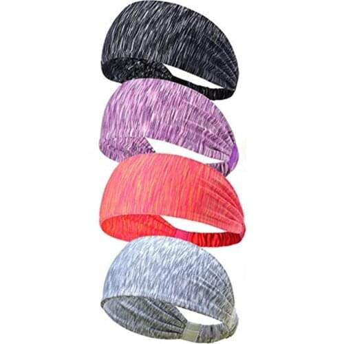 4PCS High Elastic Yoga HeadBands Sports Head Sweatband Gym Fitness Headscarf Yoga Running Headband Quick-Dry Pilates Hair Bands