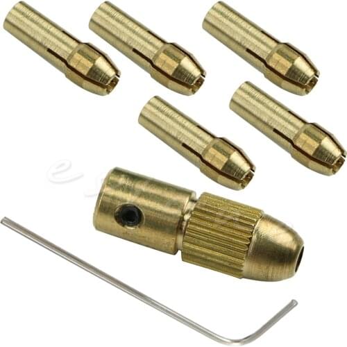 7pcs 0.5-3mm Small Electric Copper Drill Bit Collet Micro Board Wood Twist Chuck New Drop Shipping