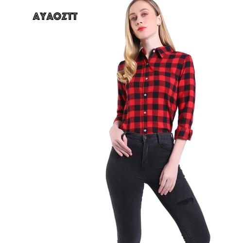 AYAOZTT Women's Plaid Shirts
