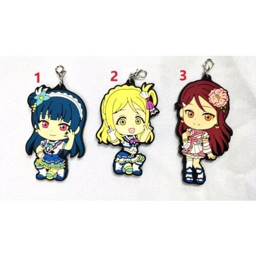 Love Live Kotori Anime keychain Nico Rin Umi Maki Chika Dia Riko Yoshi kc Kunikida Kanan Rubber strap/phone charm