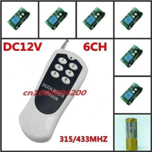 DC12V 6CH Separate RF Remote Control Switch System Light Lamp LED Remote Controller Momentary Toggle Latched 6CH Separate 315433