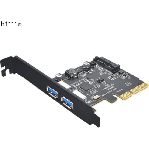Add On Cards SuperSpeed 10Gbps USB 3.1 2 Port PCI-E Express Card 15pin SATA Power Connector PCIE Adapter ASM3142 Chipset USB HUB