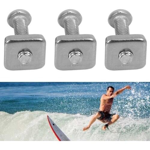 Surfboard Tail Fin Screw M5 Surf Fin Nails Bolt Screws Longboard Sliding Fin Screws Single Fin Screw with Plate Surfing Screw