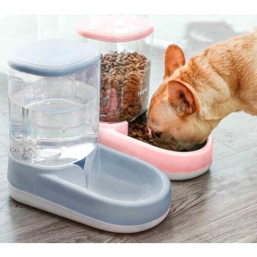Pet water dispenser dog food bowl cat basin feeding device cat with automatic feeding water WD09