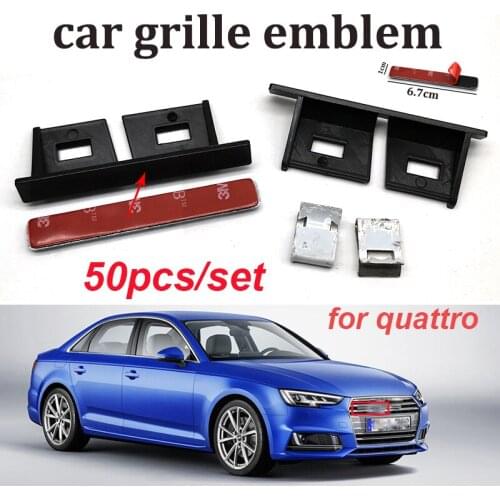 50pcs Front Hood Grille Badge Emblem 3D Metal ABS Racing Rally for A1 A2 A3 A4 A5 A6 A7 A8 Q1 Q3 Q5 Q7 TT R8