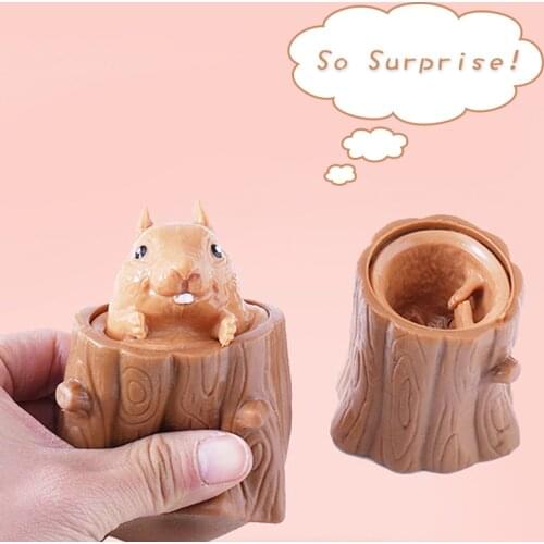 Kawaii Squirrel Fidget Toys For Adult Kids Relieve Stress Funny Squirrel Cup Office Decompression Antistress Toys Children Gift