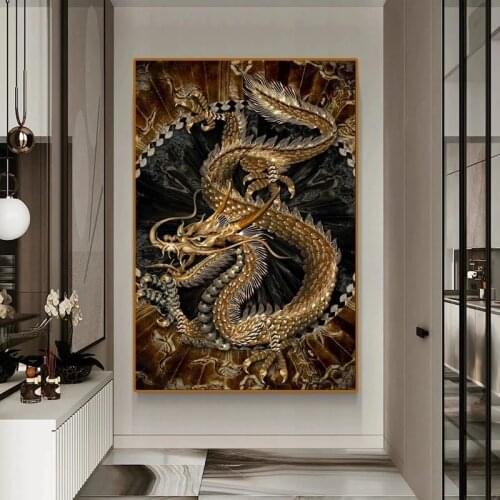 Chinese Dragon Canvas Painting Painting Print Posters and Modern Art Oil Painting Prints Home Living Room Decoration Painting