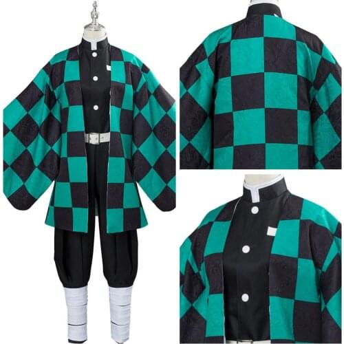 Blade of Demon Destruction Kamado Tanjirou Cosplay Costume Outfit Haloween Carnival Costumes