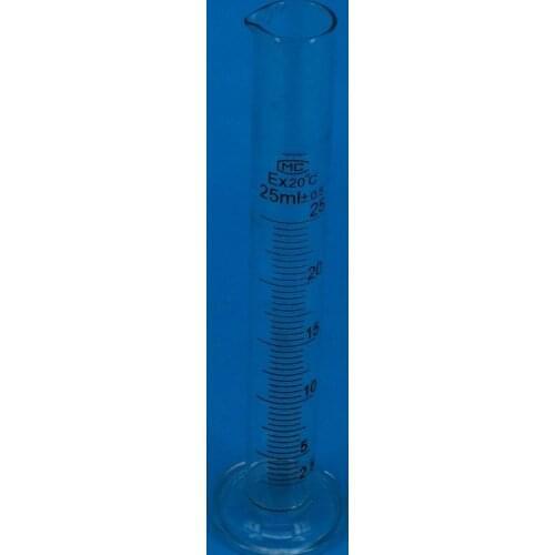 25ml Lab Glass Graduated Measuring Cylinder 110mm Height With Spout GlasswareTeaching