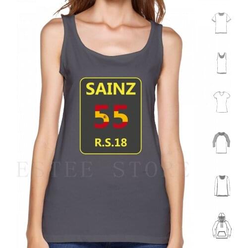 Sainz 55 Rs18 Design Tank Tops Vest Sleeveless Sainz Sainz Jnr Carlos Sainz Carlos Sainz Jnr Sainz 55 Number 55 55 Sainz