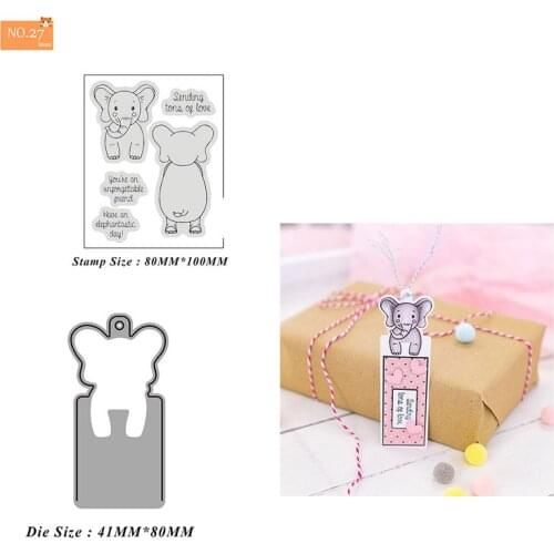 Elephant Label Metal Cutting Dies For Stamps Scrapbooking Stencils DIY Paper Album Cards Decor Embossing 2021 New