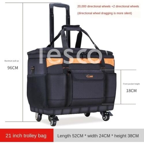 Trolley Multifunction Bag Canvas Single Shoulder Strap Wheel Large Toolbox Bag h