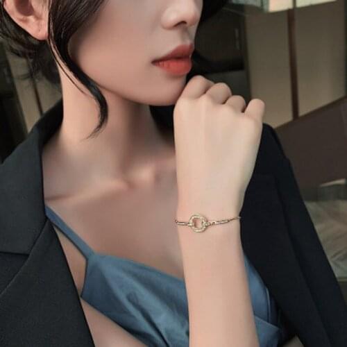 Fashionable Simple AAA Cubic Zirconia Pendant Bracelet for Woman Round Shiny Crystal Korean Bangle Female 2020 New Jewelry Gifts