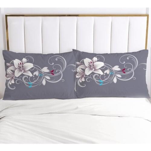 2PCS Pillowcase Home Decoration Pillow Cover Cases Bedding Print 3D HD Pink 70x70cm 50x75cm 50x70cm 80x80cm Simple lily