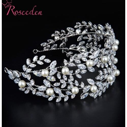 New CZ Tiara Bigger Size Silver Color Flexible Tiara Royal Bridal Wedding Dressing Crown Accessory Women Jewelry RE4031