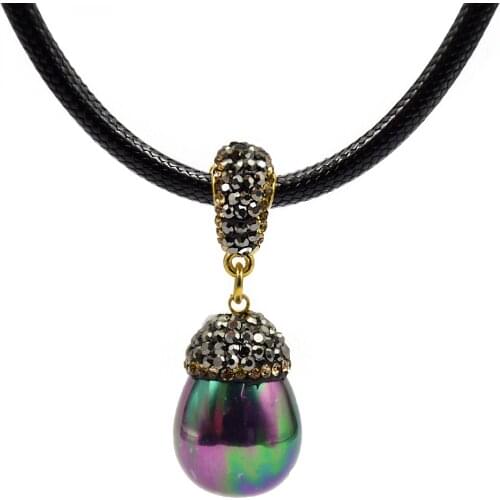 YM SHIPIN shell necklace women water drop pendants leather rope chain necklace men necklace 2019 boho jewelry trendy