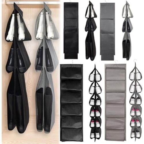 6-pocket hanging tote bag, cabinet storage bag, transparent storage bag, transparent wall door, sundries shoe bag with hanging b
