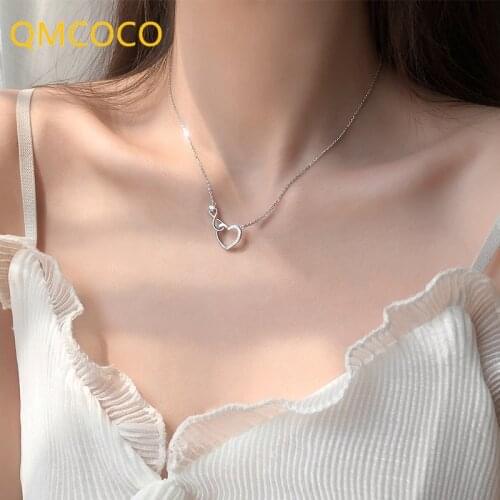 New Style 8-Shape Necklace Trend Korean Edition Heart-Shape Pendant Temperament INS Elegant Fashion Design Woman Neck Chain