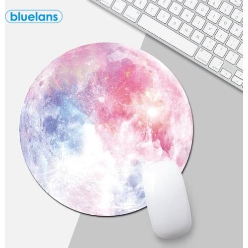 Rubber Material Non-Slip Circular Galaxy Pattern Washable Mouse Pad Non-Toxic Durable Colorful Mice Mat For Pc Gaming Office