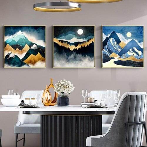 Modern Abstract Mountain Poster Landscape Wall Art Canvas Painting Nordic Posters and Prints Wall Pictures for Living room Decor