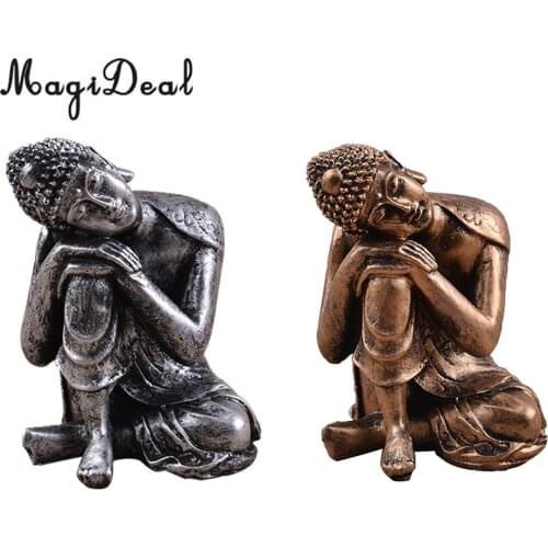 MagiDeal Resting Figurine The Hue Resin Meditation Buddha Statue Sculpture-Home Decor Gift
