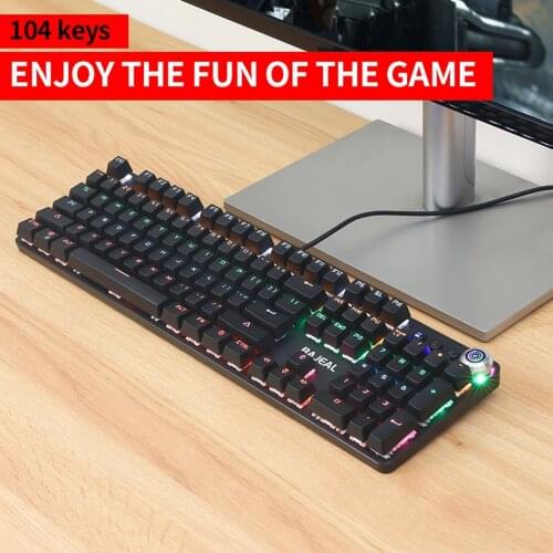USB Wired Gaming Keyboard Water-Resistant Splash-Proof Design Quiet Mechanical Floating Keyboard for Windows Gamer