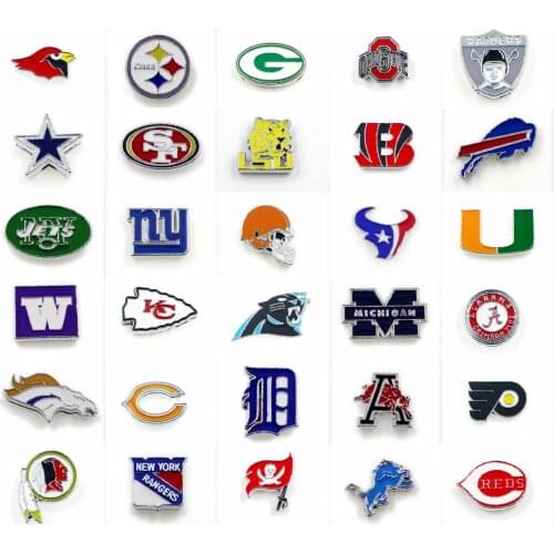 As gift Wholesale 5pcs zinc alloy ohio state Internai Dia:8mm Slide Charms can through 8mm Belt Pet Collar SL457